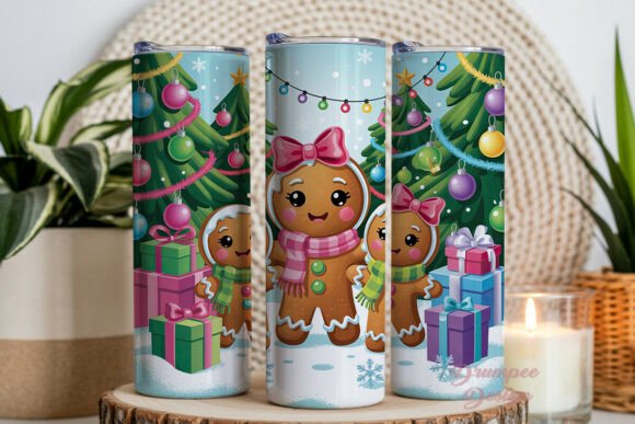 Cute Gingerbread Christmas 20oz Tumbler Wraps
