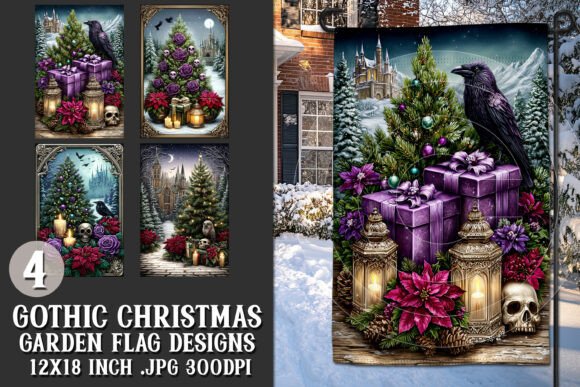 Dark Gothic Christmas Garden Flags S12 Crafts Review