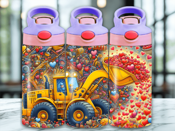 Excavator Valentine Day Flip Top Tumbler Wraps Review