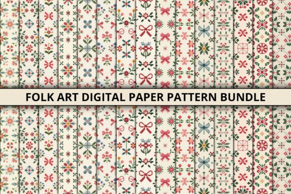 Folk Art Paper Pattern Bundle: Patterns for Branding