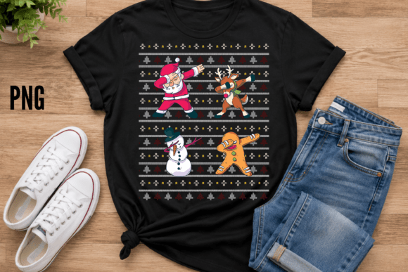 Funny Dabbing Christmas PNG for T-Shirt Designs