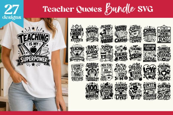 Funny Teacher Quotes SVG Bundle for Laser Engraving