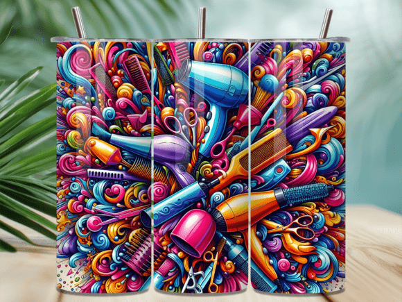 Neon Beauty Salon Pattern Tumbler Wrap Review