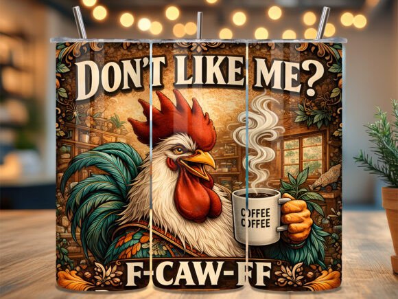 Review: Funny Coffee Rooster Farm Tumbler Wrap Design