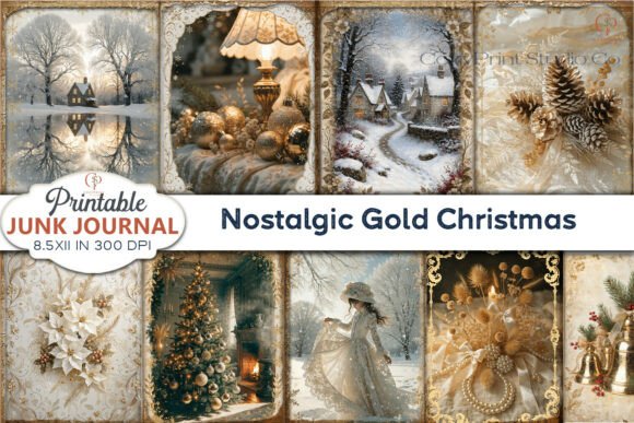 Reviewing the Nostalgic Gold Christmas Background Page