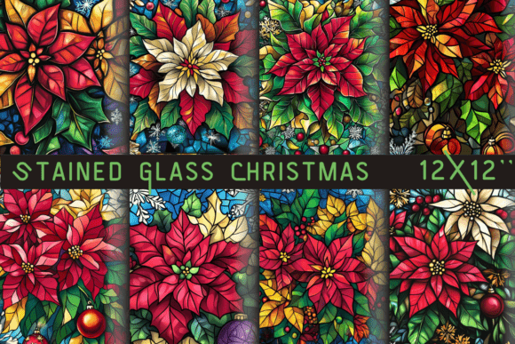 Stained Glass Christmas Paper: Premium Backgrounds