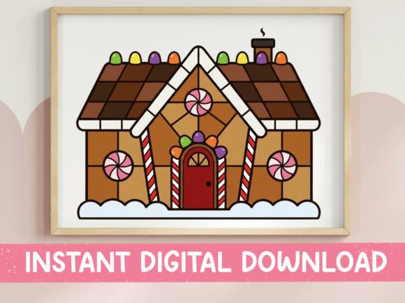 Stained Glass Gingerbread House for T-Shirt Designs