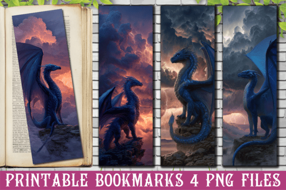 Thunder Storm Strike Dragon Bookmark Png for Crafts