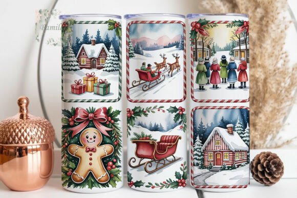 Vintage Christmas Scenes 20oz Tumbler Wraps Review