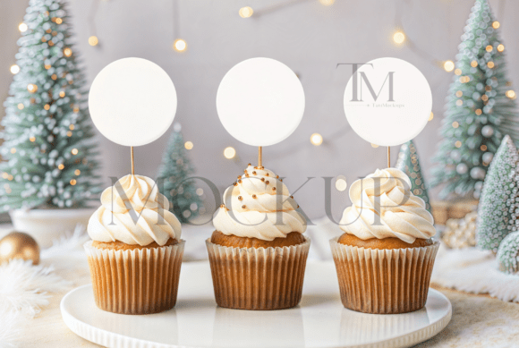 Winter Cupcake Topper Mockup: Stationery Mockups Review