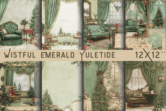 Wistful Emerald Yuletide Old-Fashioned Backgrounds