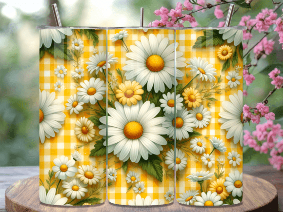 Yellow Daisy Gingham Floral Tumbler Wrap Review